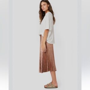 Xirena NWT Queen Pleated Elastic Waist Skirt in Bronze Size XS
